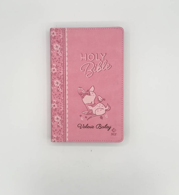 NLT Pink Standard Size Holy Bible Medium Print | Forest Animal