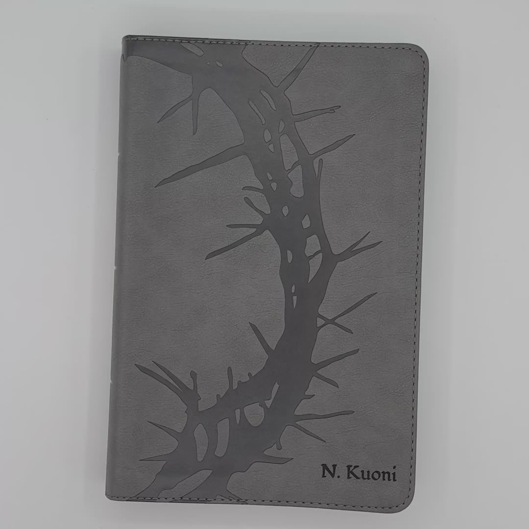 CSB Gray Standard Size Holy Bible Large Print | Crown of Thorns