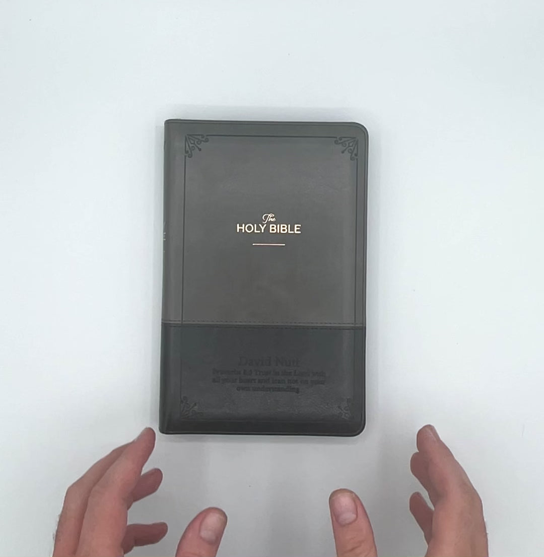 KJV Gray Black Standard Size Two Tone Holy Bible Small Print