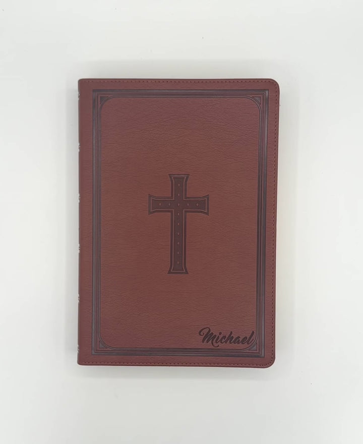 KJV Saddle Brown Study Size Holy Bible Super Giant Print