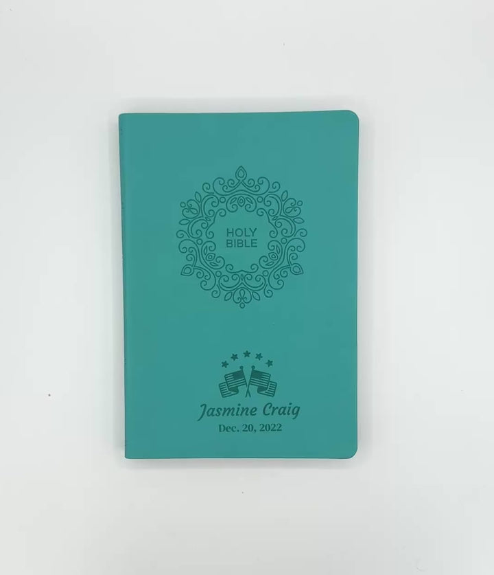NKJV Blue Study Size Thinline Holy Bible Large Print