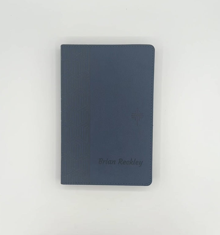 NLT Blue Standard Size Holy Bible Small Print | Geometric