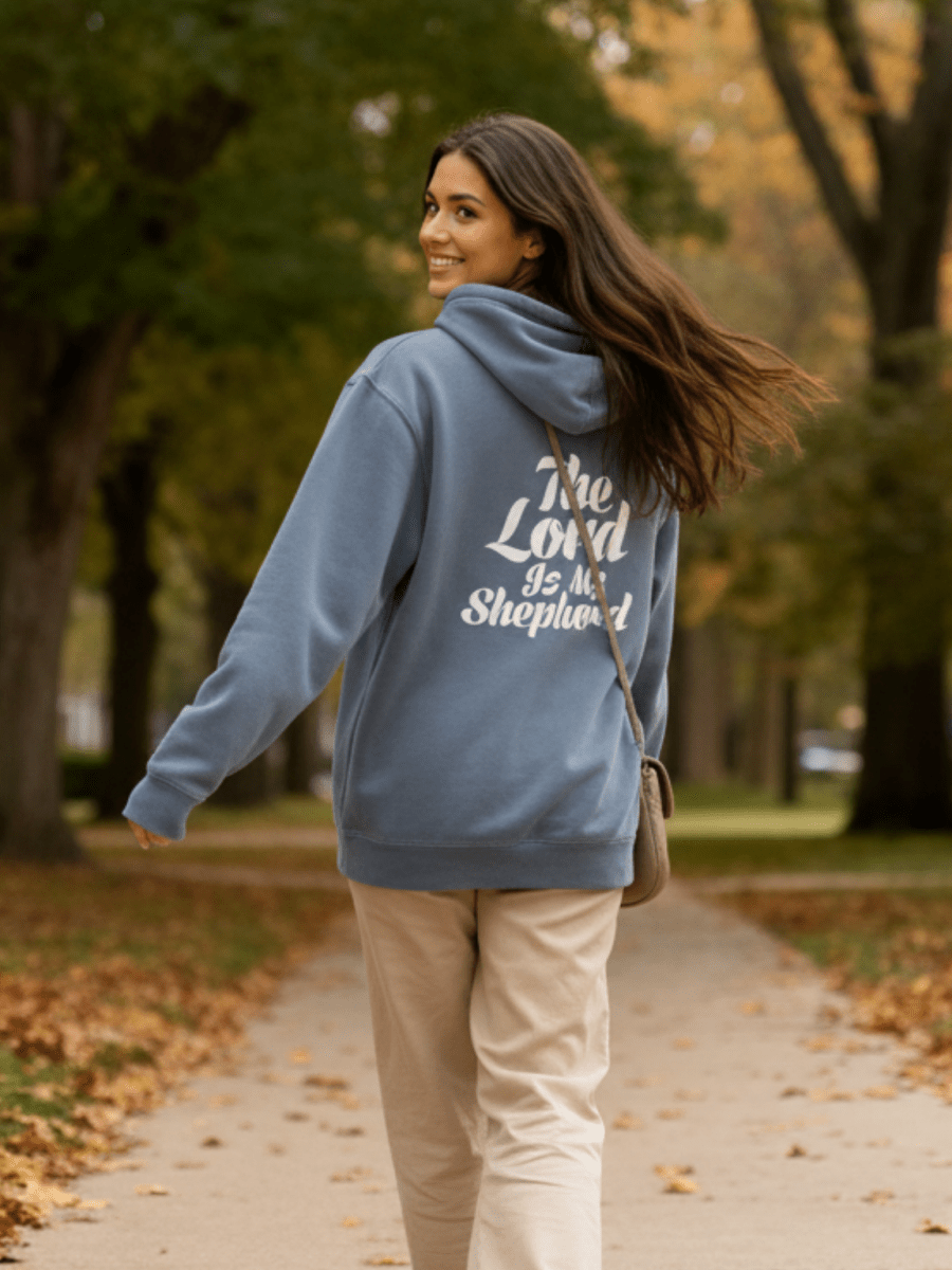 Psalm 23:1 Unisex Pigment - Dyed Hoodie Sweatshirt - Shepherds Shelf
