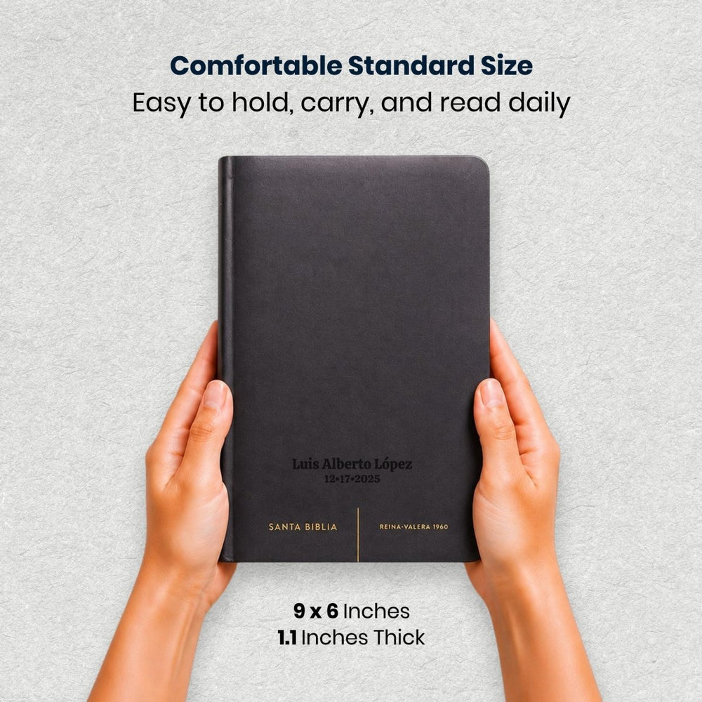 RVR1960 Black Standard Size Holy Bible Large Print - Shepherds Shelf