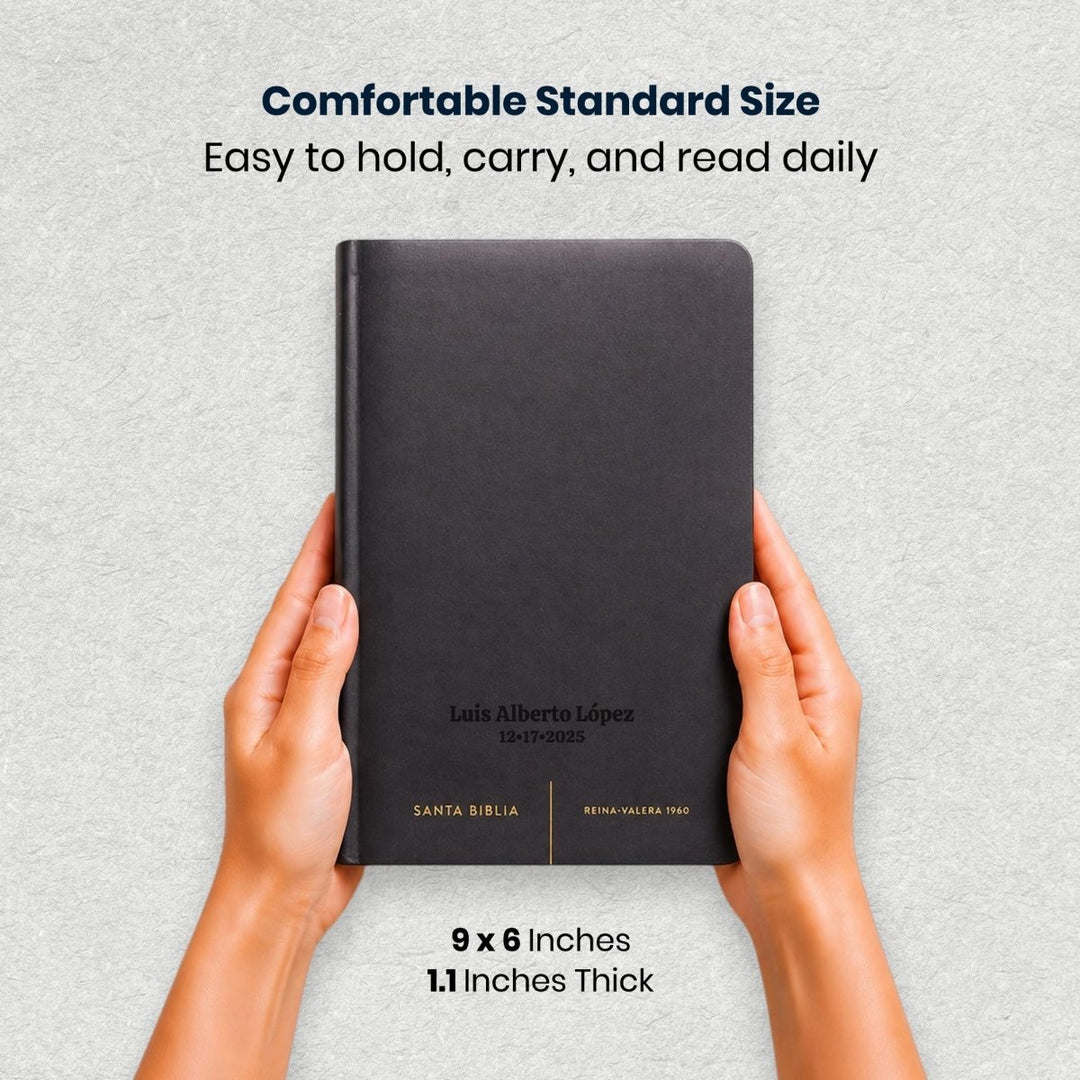 RVR1960 Black Standard Size Holy Bible Large Print - Shepherds Shelf
