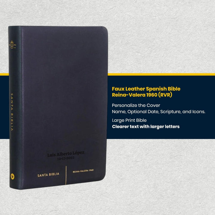 RVR1960 Black Standard Size Holy Bible Large Print - Shepherds Shelf