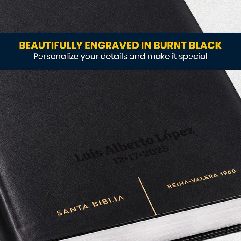 RVR1960 Black Standard Size Holy Bible Large Print