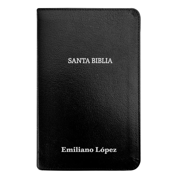 Santa Biblia compacta RVR1960 pequeña personalizada | Cuero regenerado | Negro | Custom Small RVR1960 Compact Holy Bible | Bonded Leather | Black | Shepherds Shelf - Shepherds Shelf