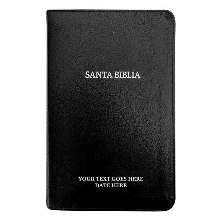 Santa Biblia compacta RVR1960 pequeña personalizada | Cuero regenerado | Negro | Custom Small RVR1960 Compact Holy Bible | Bonded Leather | Black | Shepherds Shelf - Shepherds Shelf