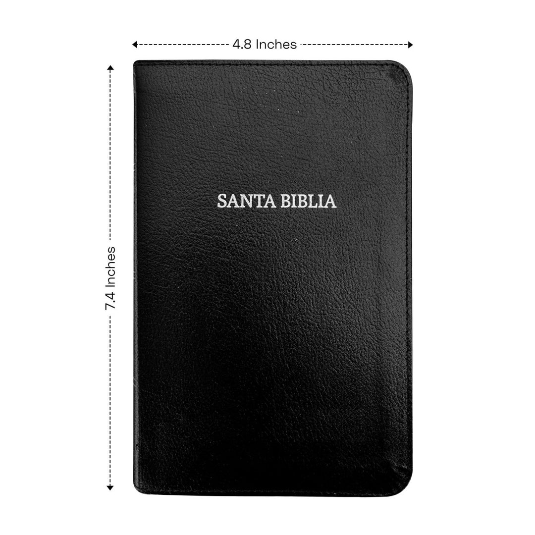 Santa Biblia compacta RVR1960 pequeña personalizada | Cuero regenerado | Negro | Custom Small RVR1960 Compact Holy Bible | Bonded Leather | Black | Shepherds Shelf - Shepherds Shelf