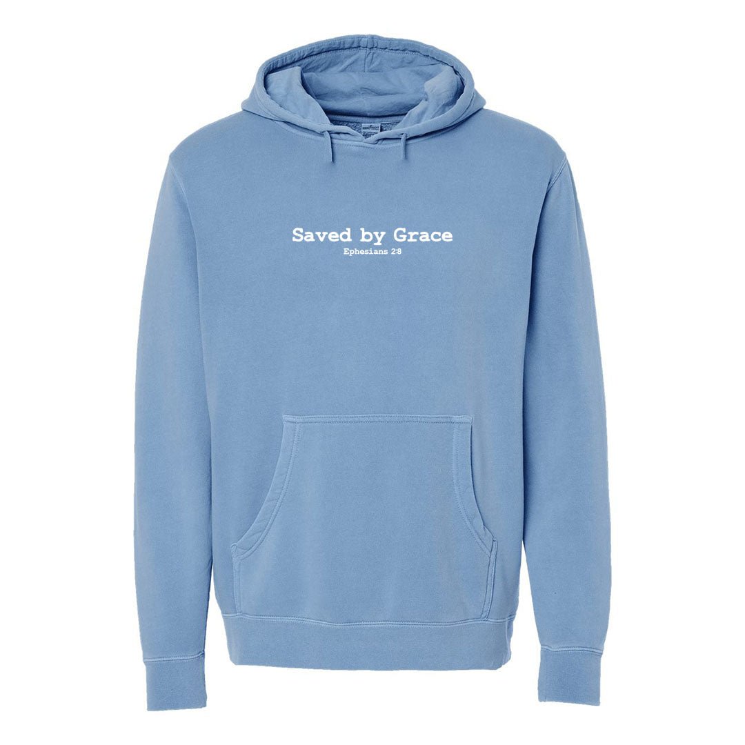 Saved by the Grace Unisex Pigment - Dyed Hoodie Sweatshirt - Shepherds Shelf