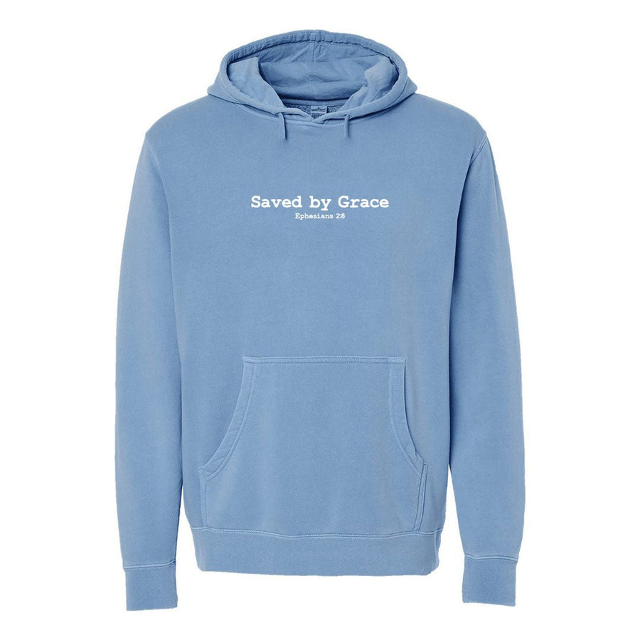 Saved by the Grace Unisex Pigment - Dyed Hoodie Sweatshirt - Shepherds Shelf