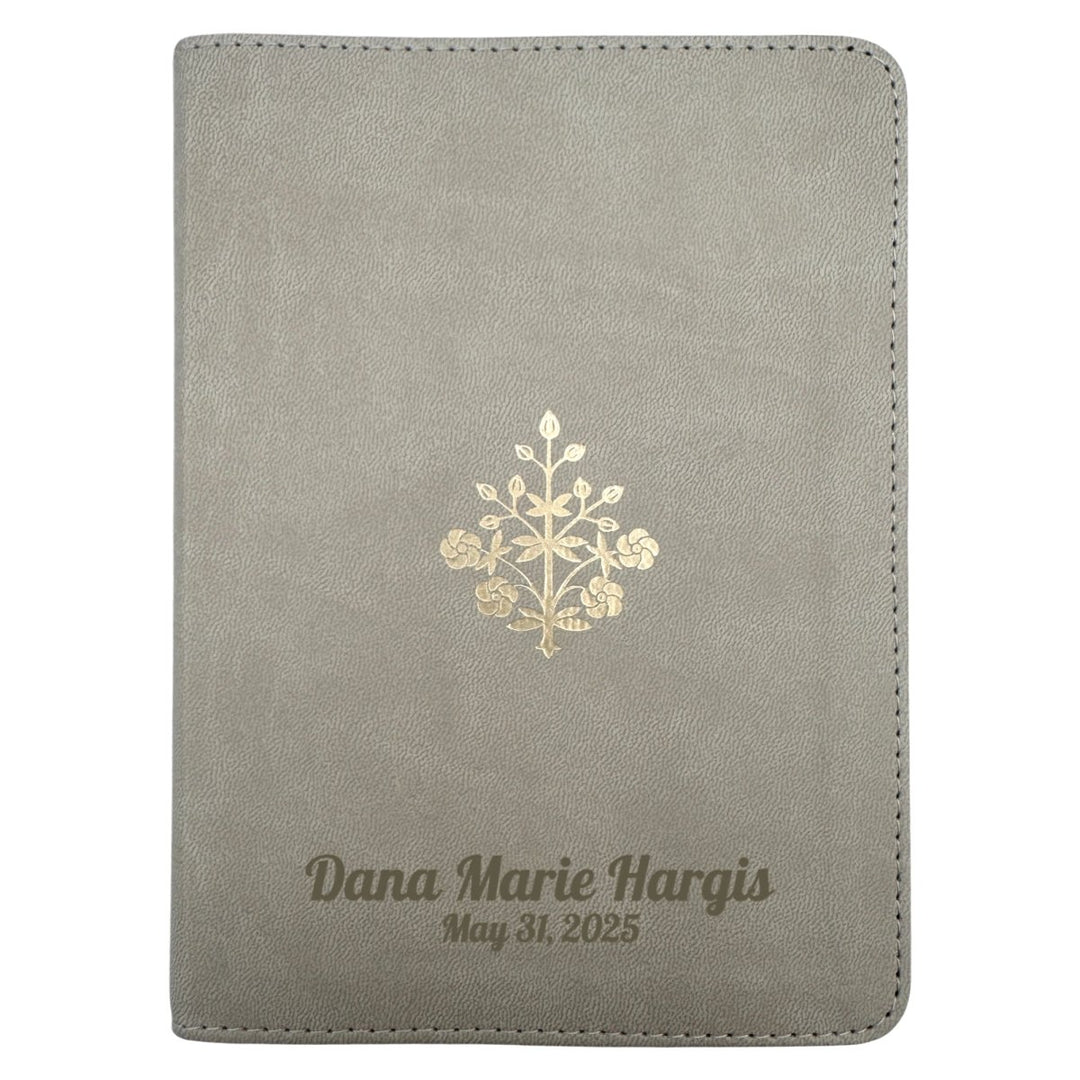 Small Compact Customized ESV Holy Bible | Faux Leather | Red Letter | Small Print | Gray - Shepherds Shelf