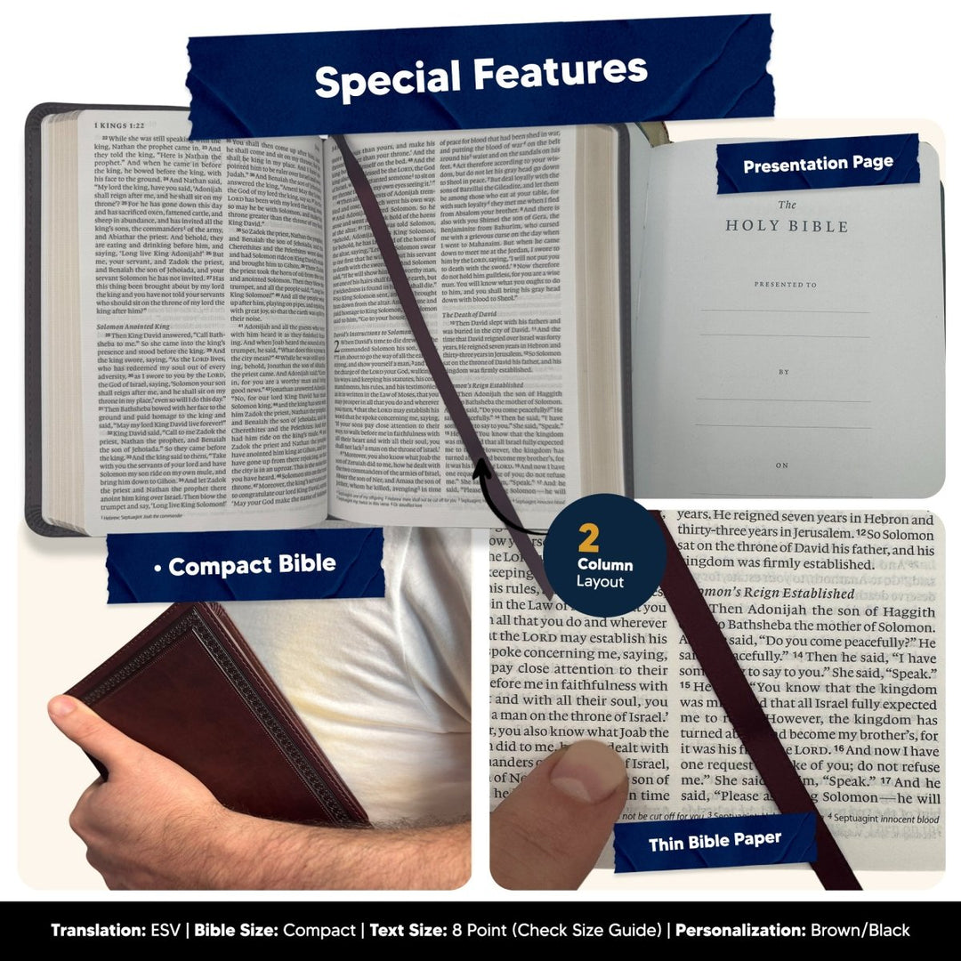 Small Compact Customized ESV Holy Bible | Faux Leather | Red Letter | Small Print | Plum - Shepherds Shelf