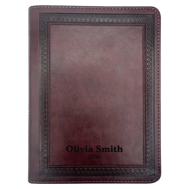 Small Compact Customized ESV Holy Bible | Faux Leather | Red Letter | Small Print | Plum - Shepherds Shelf