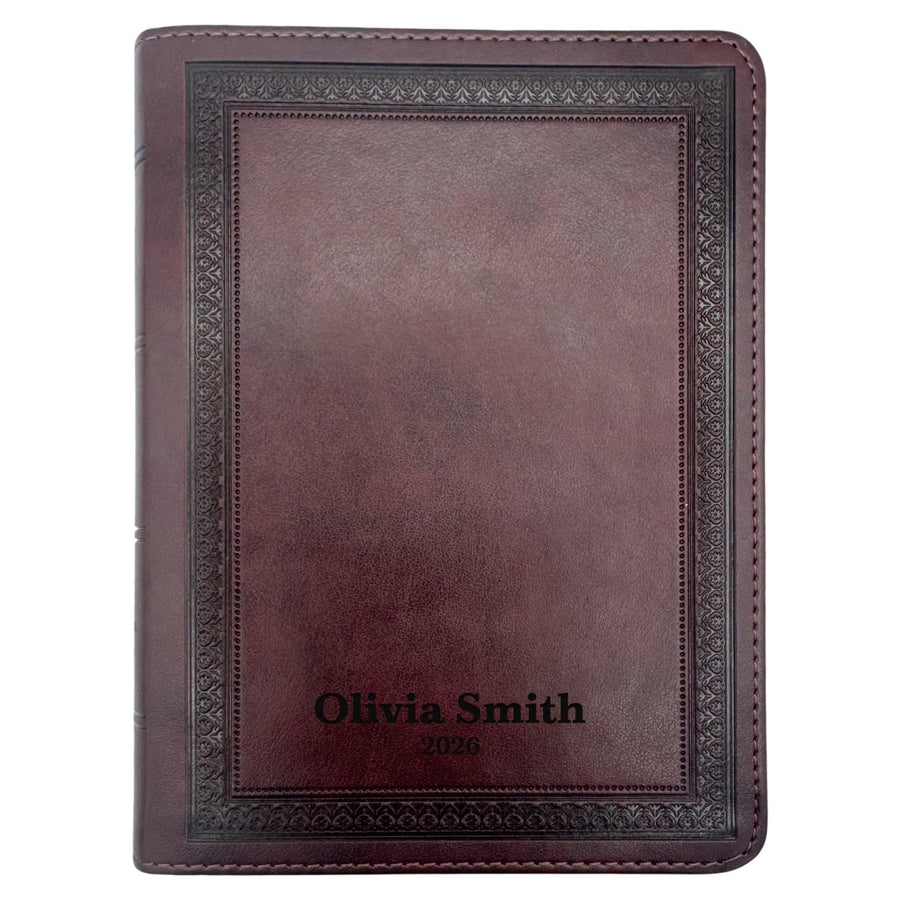 Small Compact Customized ESV Holy Bible | Faux Leather | Red Letter | Small Print | Plum - Shepherds Shelf