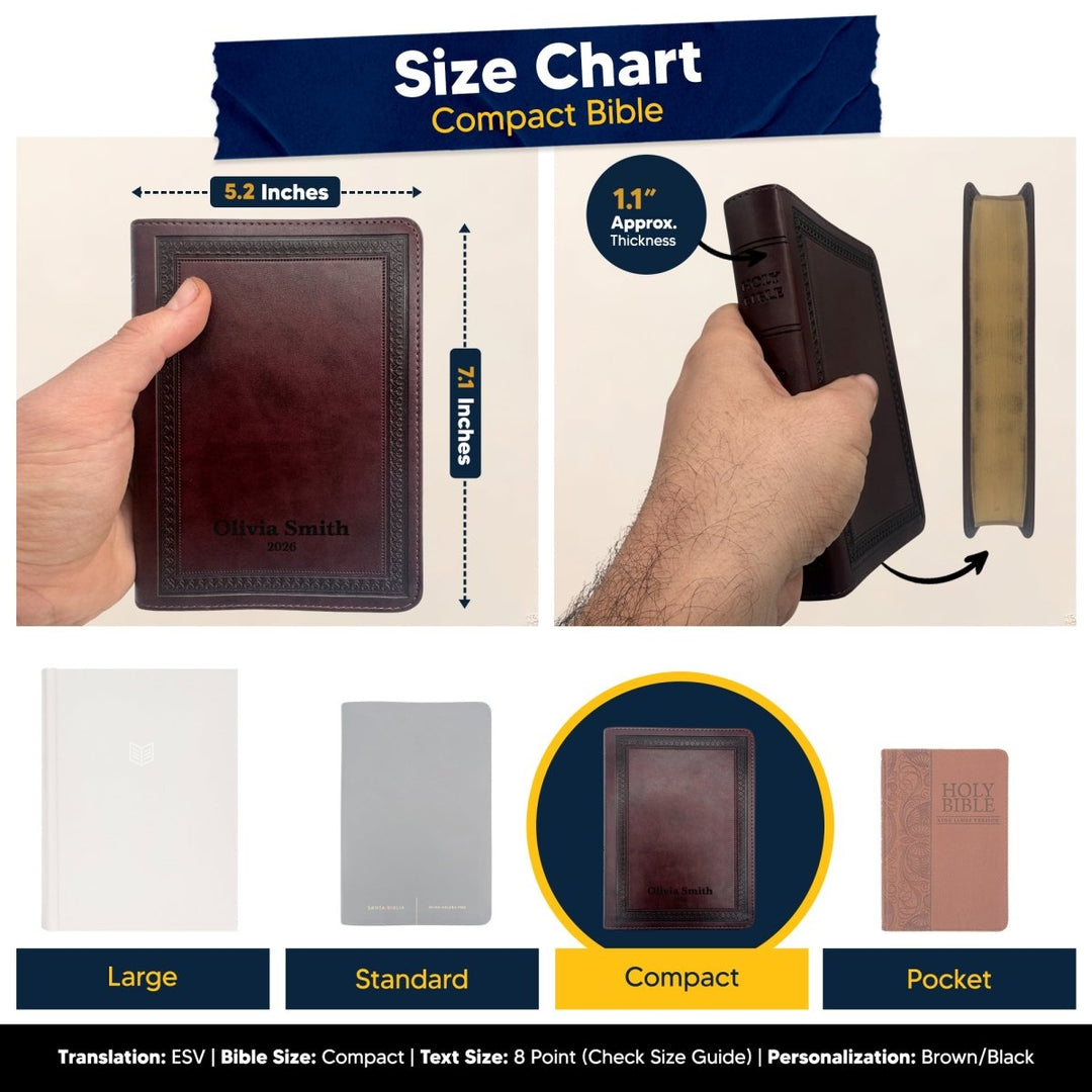 Small Compact Customized ESV Holy Bible | Faux Leather | Red Letter | Small Print | Plum - Shepherds Shelf