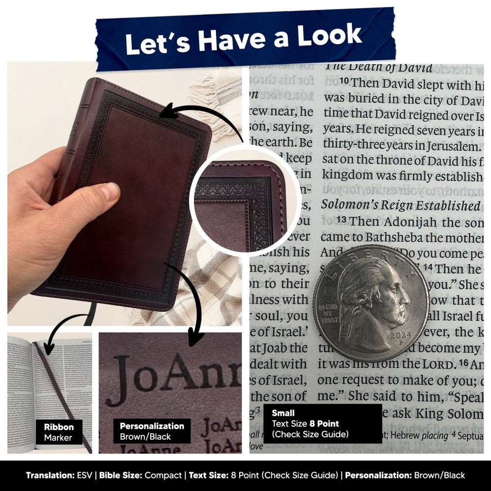 Small Compact Customized ESV Holy Bible | Faux Leather | Red Letter | Small Print | Plum - Shepherds Shelf