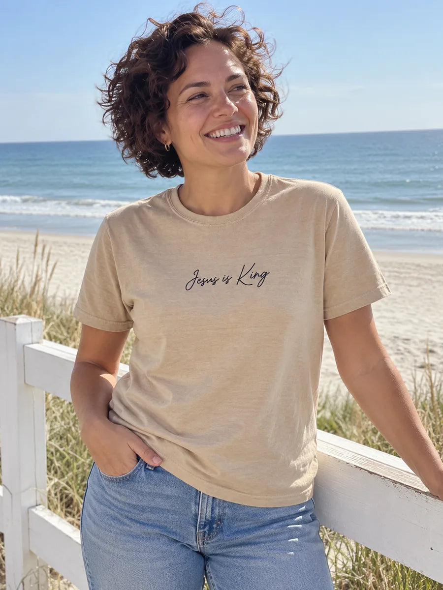 king beach — AI-styled lifestyle scene featuring the tee