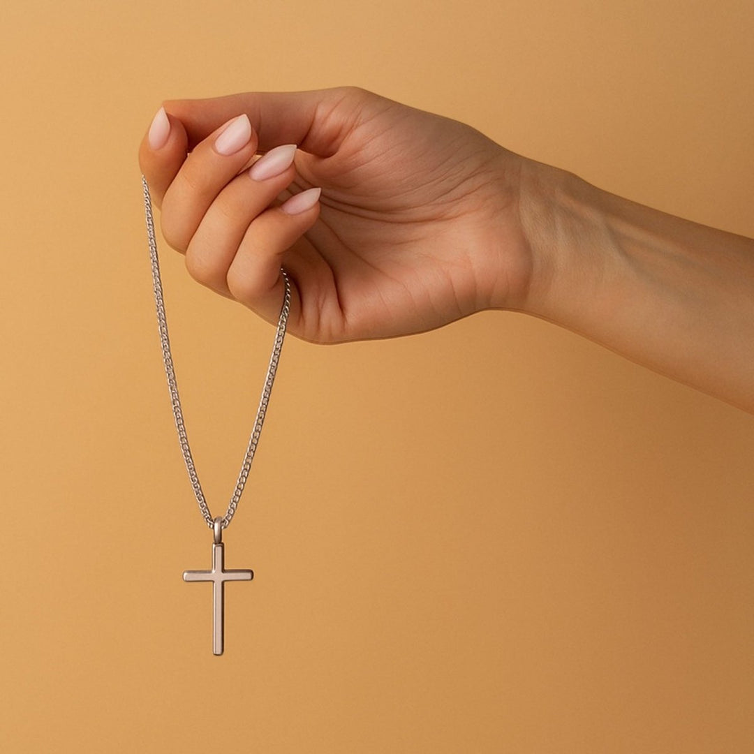 Stainless Steel Cross Pendant Necklace with Matching Chain - Shepherds Shelf