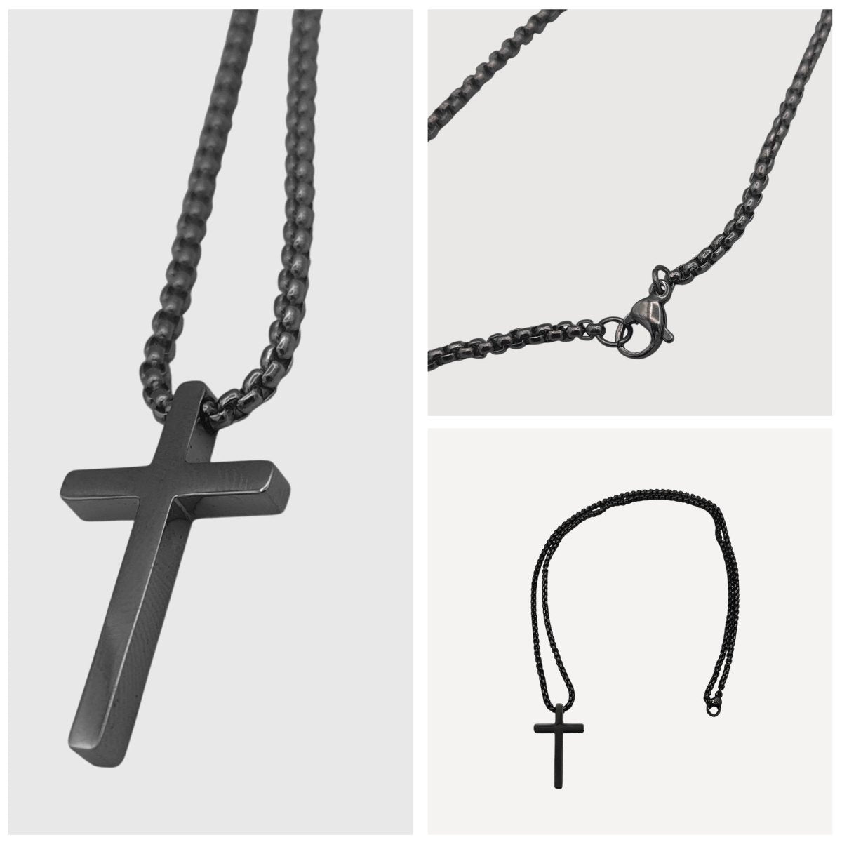 Stainless Steel Cross Pendant Necklace with Matching Chain - Shepherds Shelf