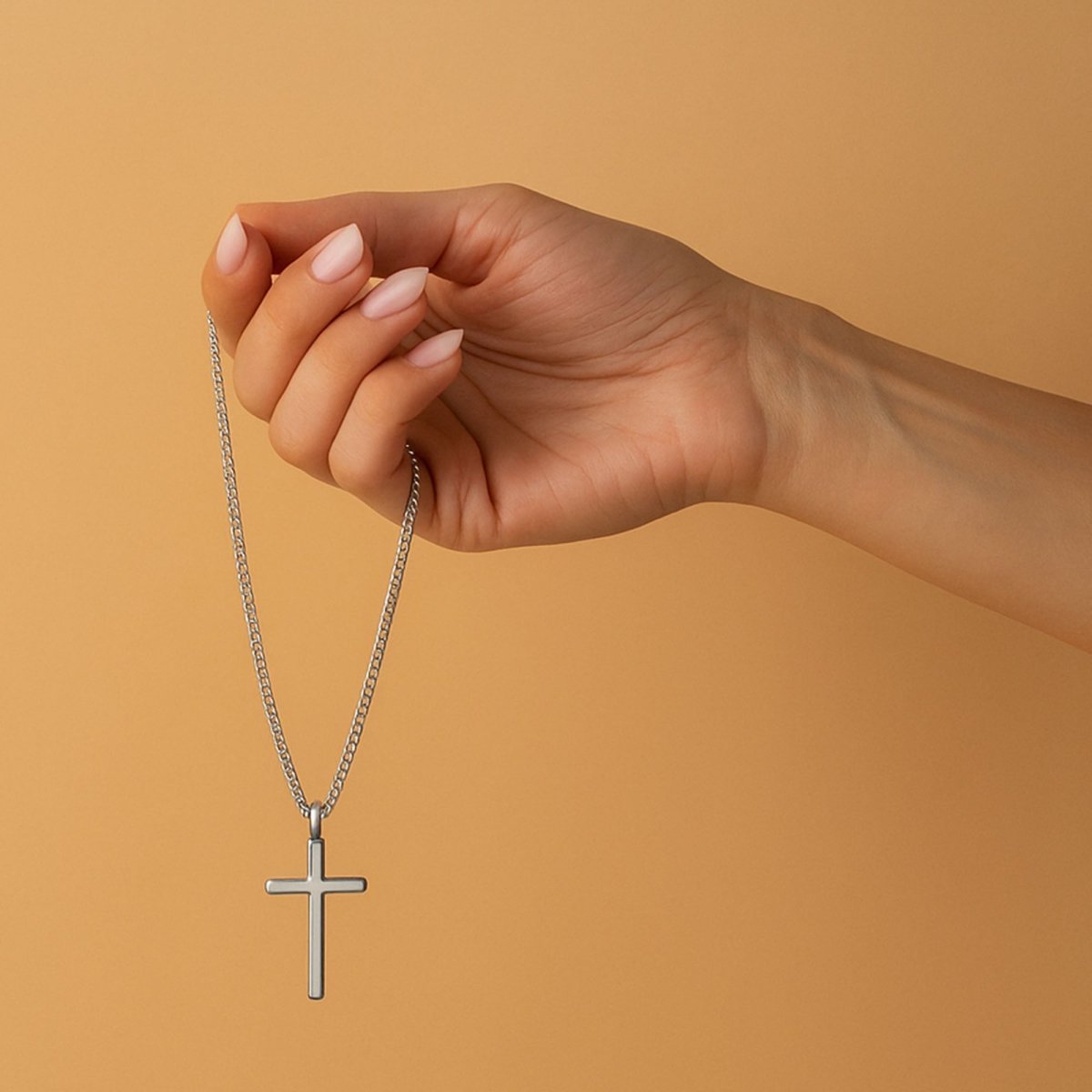 Stainless Steel Cross Pendant Necklace with Matching Chain - Shepherds Shelf