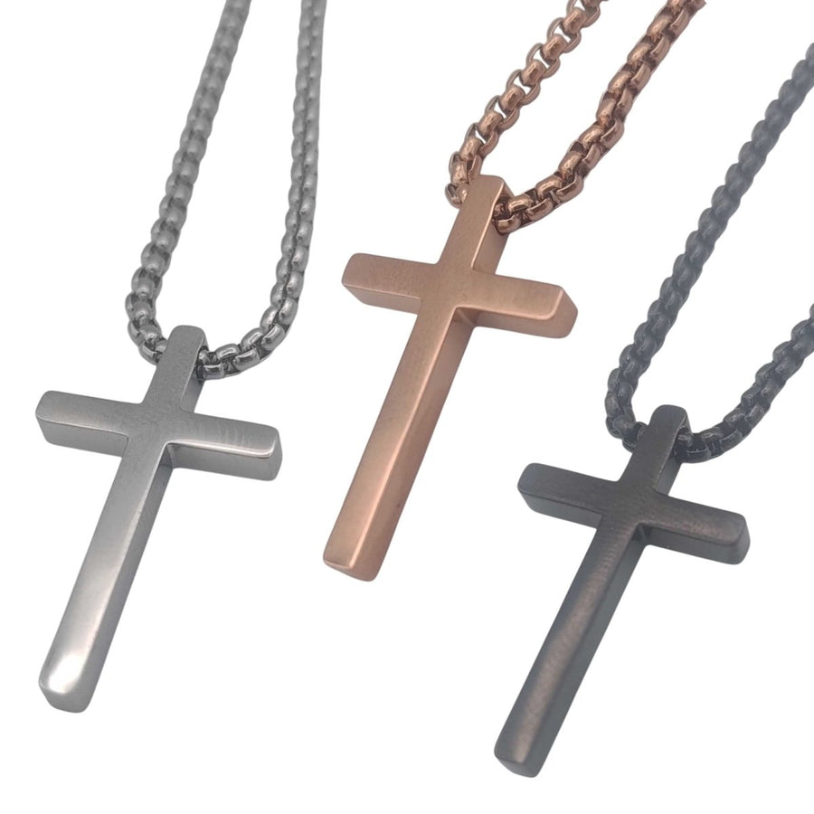 Stainless Steel Cross Pendant Necklace with Matching Chain - Shepherds Shelf