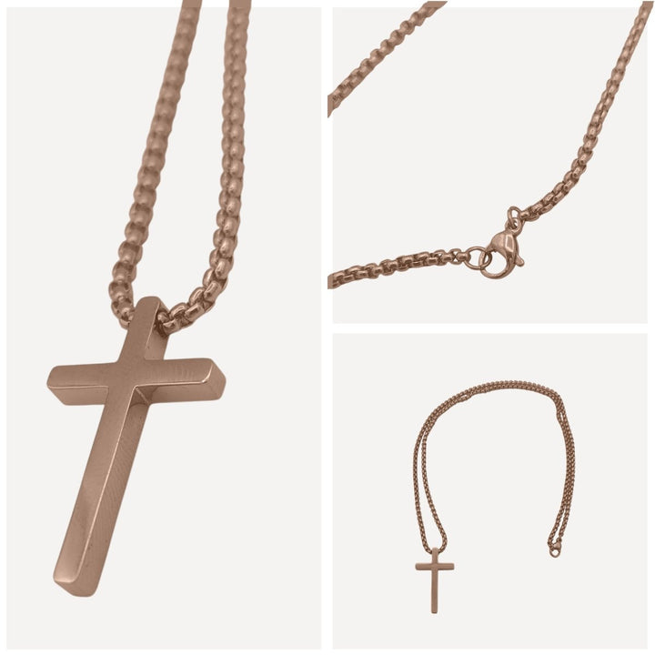 Stainless Steel Cross Pendant Necklace with Matching Chain - Shepherds Shelf