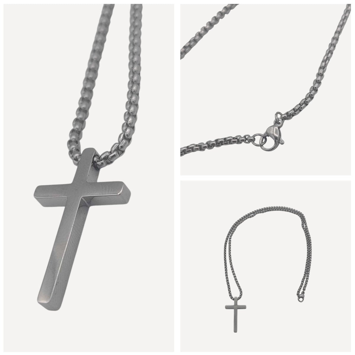Stainless Steel Cross Pendant Necklace with Matching Chain - Shepherds Shelf