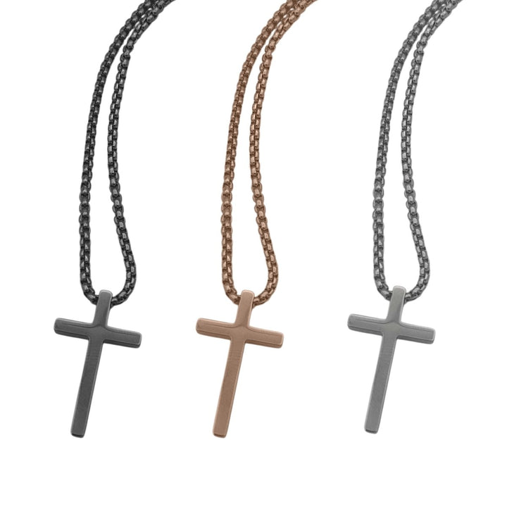 Stainless Steel Cross Pendant Necklace with Matching Chain - Shepherds Shelf