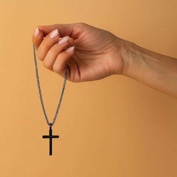 Stainless Steel Cross Pendant Necklace with Matching Chain - Shepherds Shelf