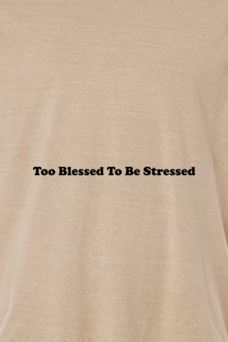 Too Blessed To Be Stressed Unisex Garment - Dyed Tee - Shepherds Shelf