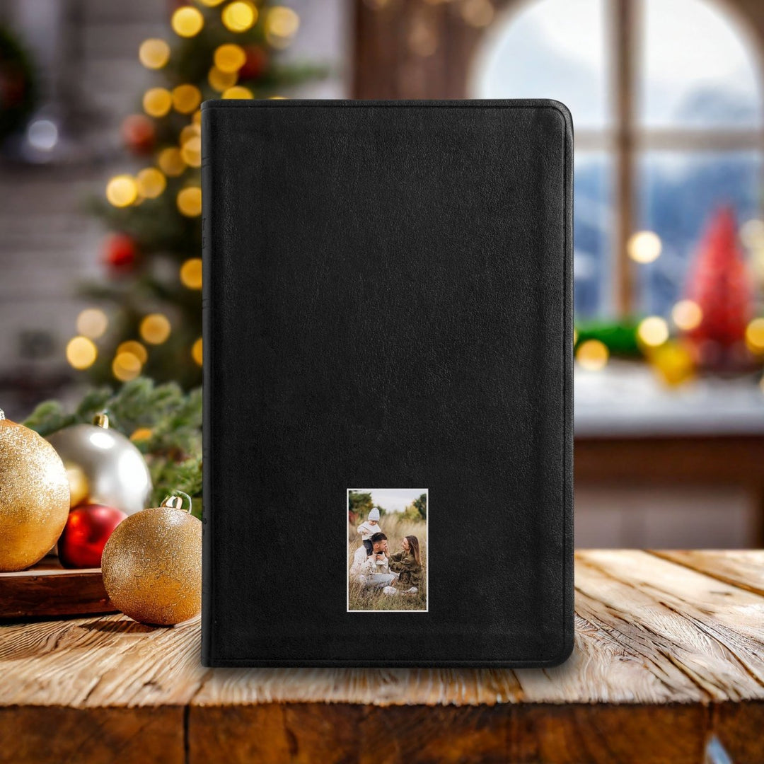 Your Color Photo Custom ESV Black Standard Size Thinline Holy Bible Large Print - Shepherds Shelf
