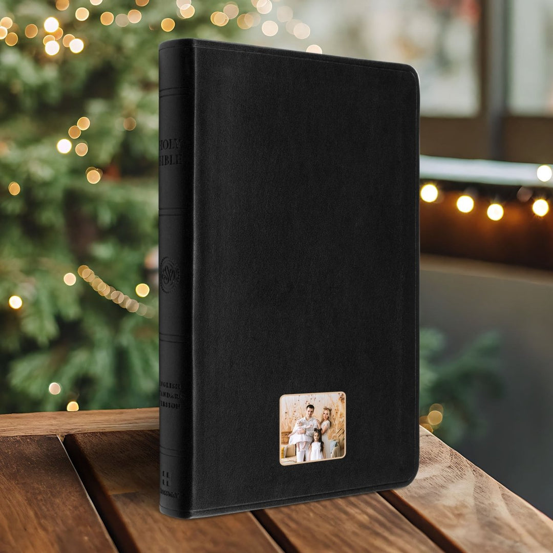 Your Color Photo Custom ESV Black Standard Size Thinline Holy Bible Large Print - Shepherds Shelf