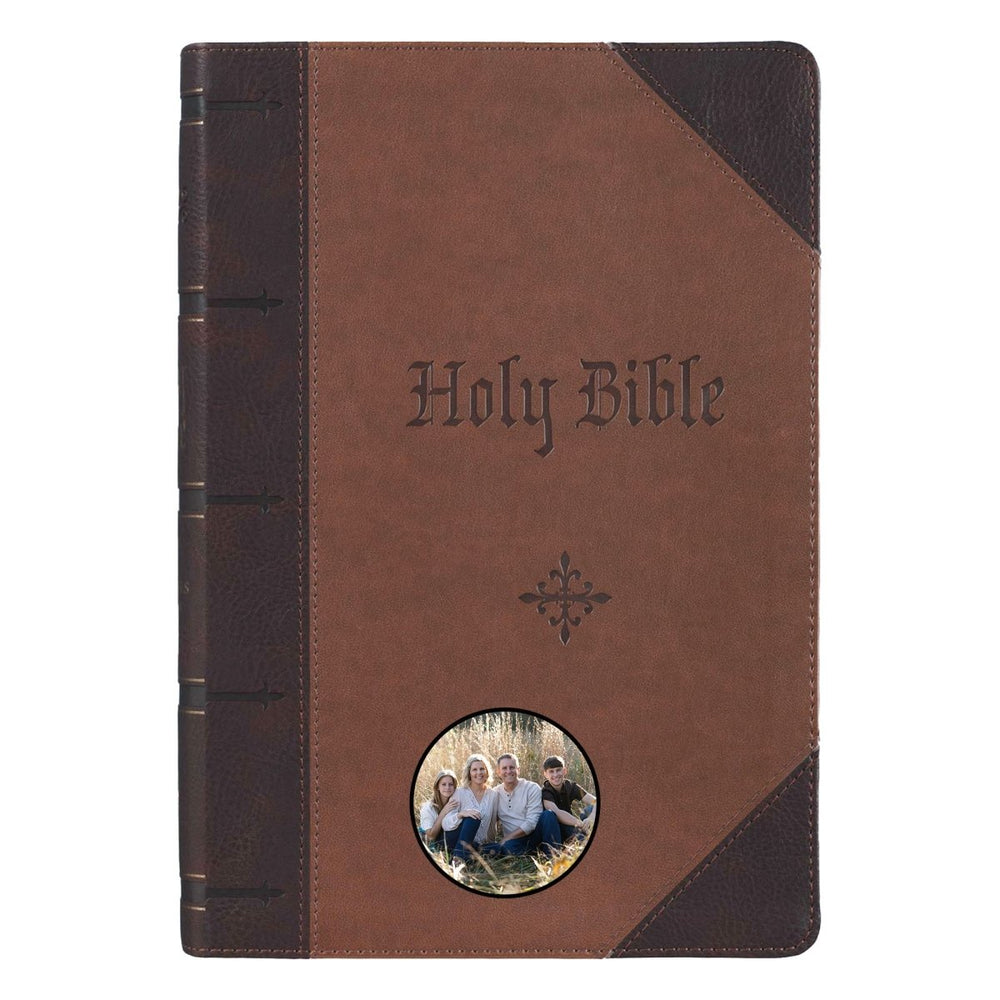 Your Color Photo Custom KJV Brown Study Size Holy Bible Giant Print