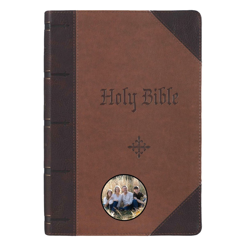 Your Color Photo Custom KJV Brown Study Size Holy Bible Giant Print
