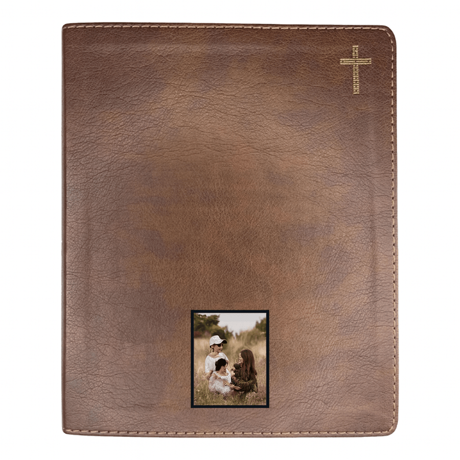 Your Color Photo Custom NIV Brown Standard Size Journaling Holy Bible Medium Print - Shepherds Shelf