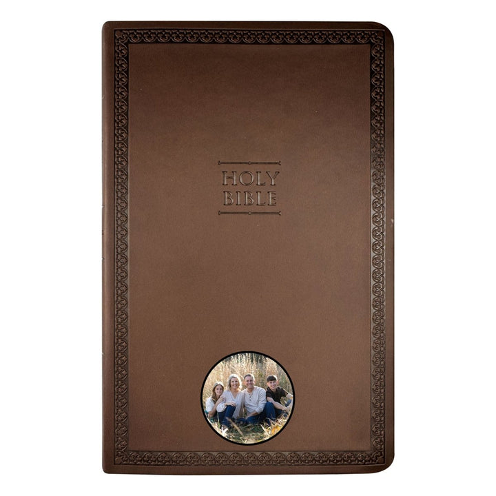 Your Color Photo Custom NIV Brown Standard Size Thinline Holy Bible Small Print - Shepherds Shelf