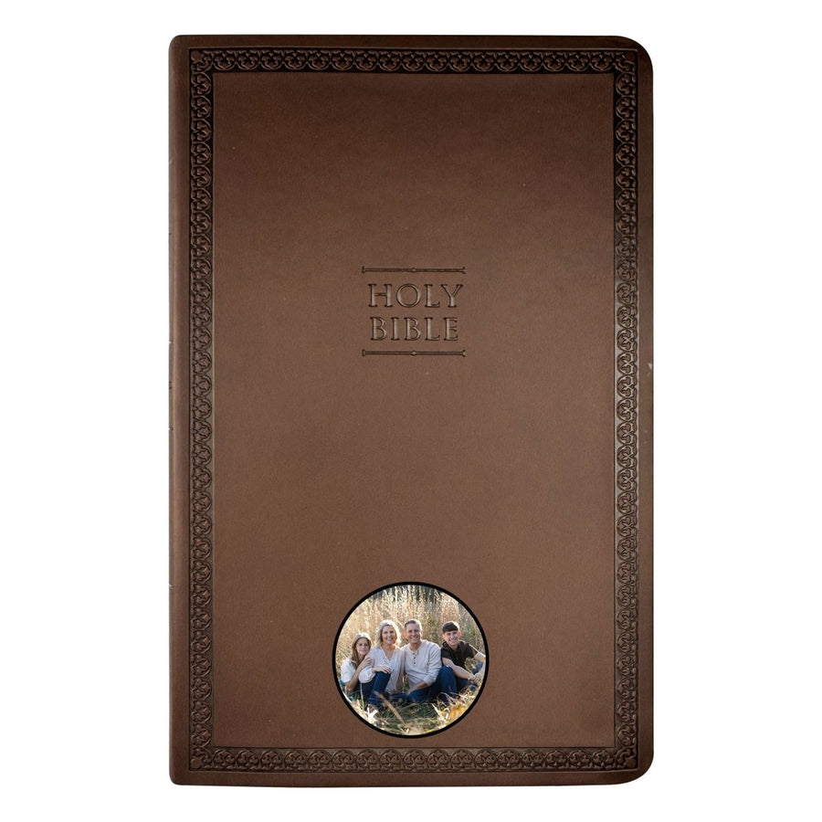Your Color Photo Custom NIV Brown Standard Size Thinline Holy Bible Small Print - Shepherds Shelf