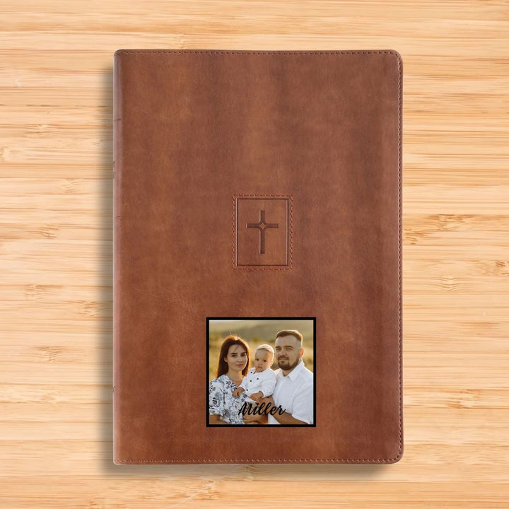Your Color Photo Custom NIV Thinline Size Holy Bible Large Print | Brown - Shepherds Shelf