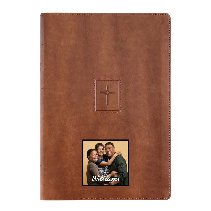 Your Color Photo Custom NIV Thinline Size Holy Bible Large Print | Brown