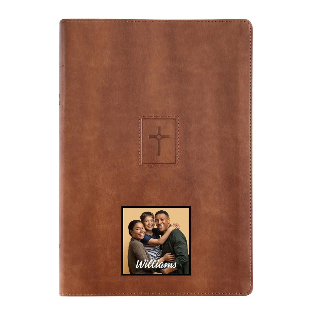Your Color Photo Custom NIV Thinline Size Holy Bible Large Print | Brown - Shepherds Shelf