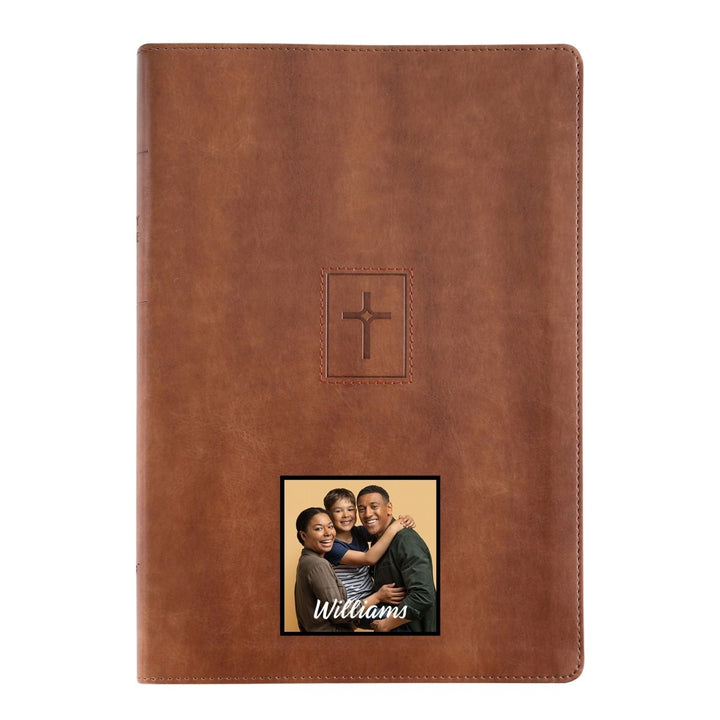 Your Color Photo Custom NIV Thinline Size Holy Bible Large Print | Brown - Shepherds Shelf