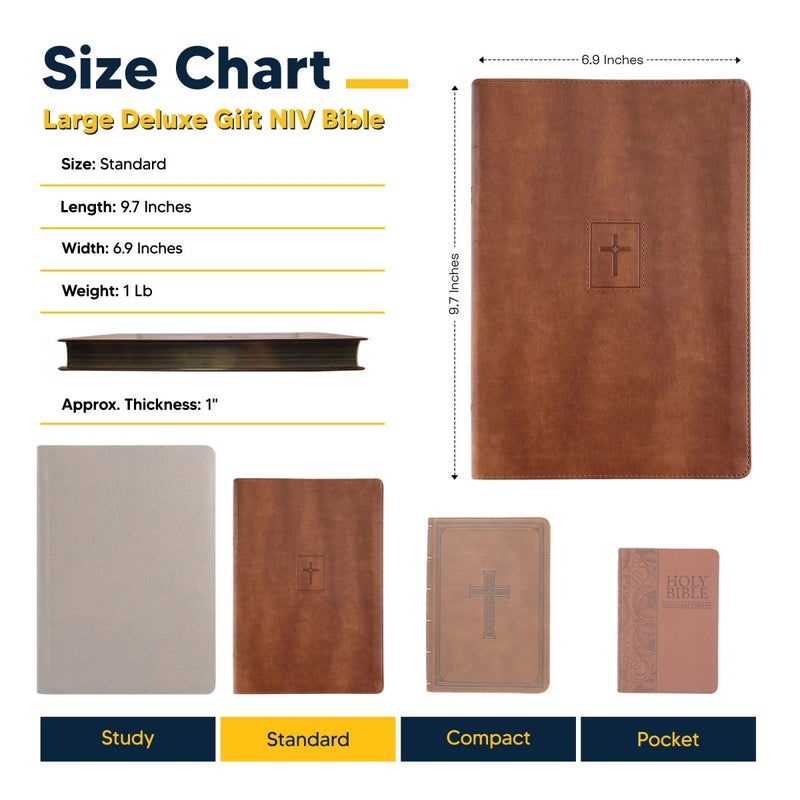Your Color Photo Custom NIV Thinline Size Holy Bible Large Print | Brown