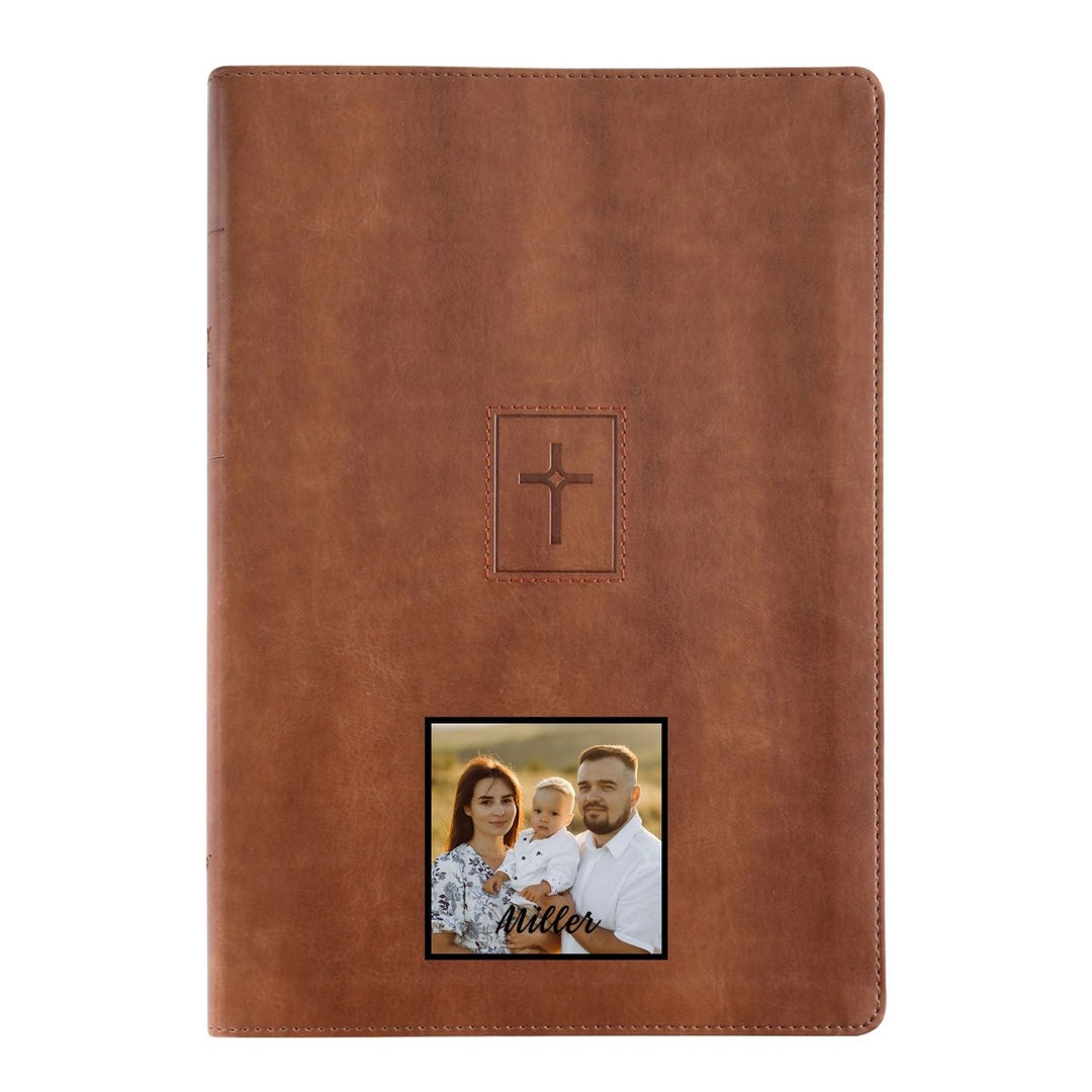 Your Color Photo Custom NIV Thinline Size Holy Bible Large Print | Brown - Shepherds Shelf