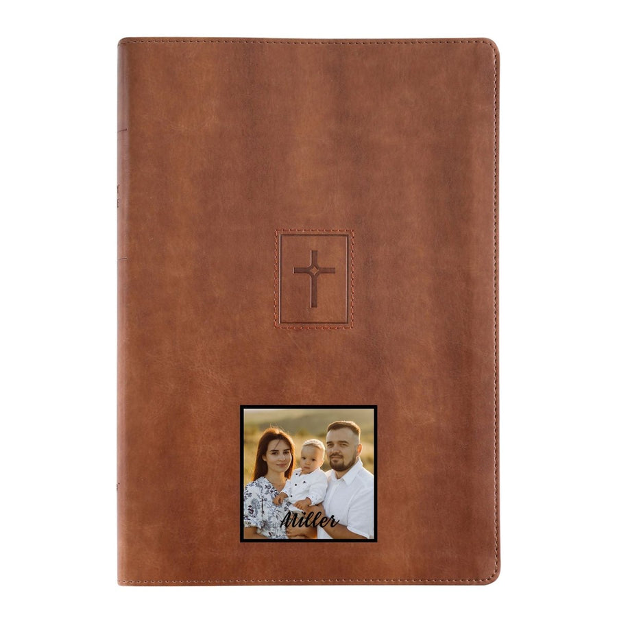 Your Color Photo Custom NIV Thinline Size Holy Bible Large Print | Brown - Shepherds Shelf