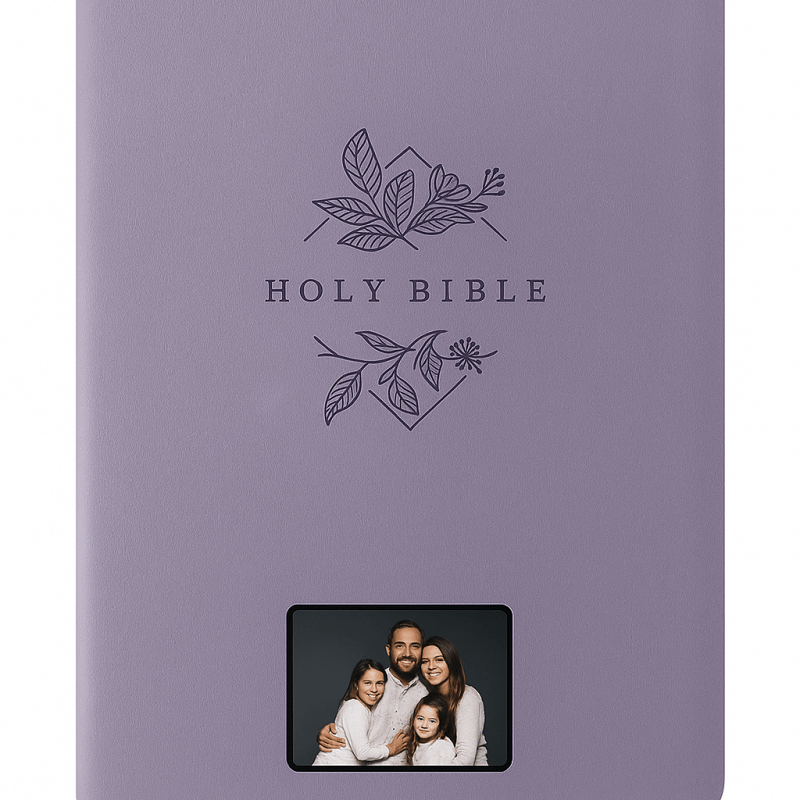 Your Color Photo Custom NLT Lavender Standard Size Thinline Holy Bible Large Print