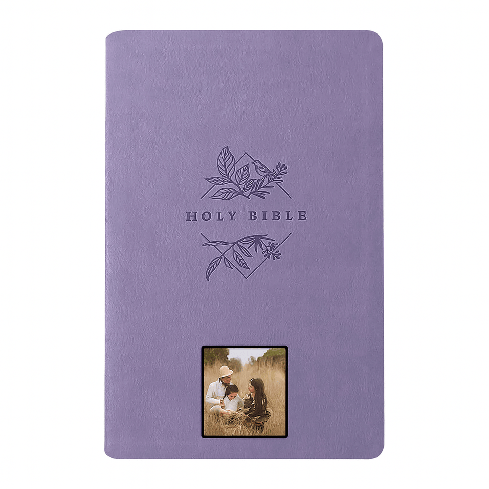 Your Color Photo Custom NLT Lavender Standard Size Thinline Holy Bible Large Print