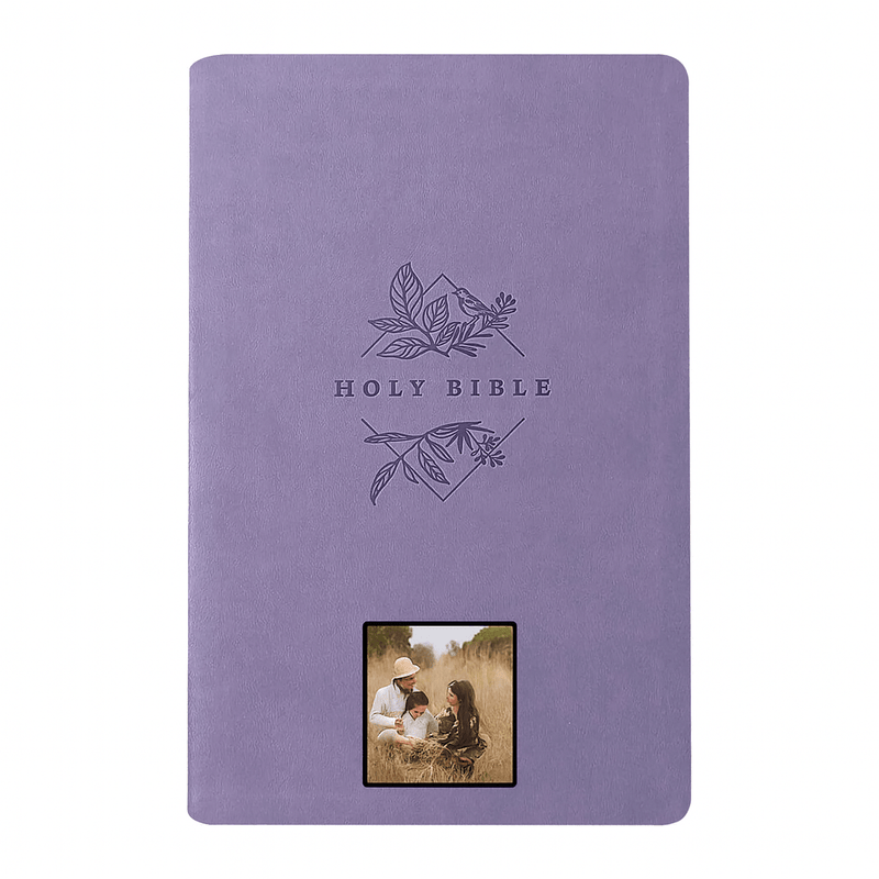 Your Color Photo Custom NLT Lavender Standard Size Thinline Holy Bible Large Print