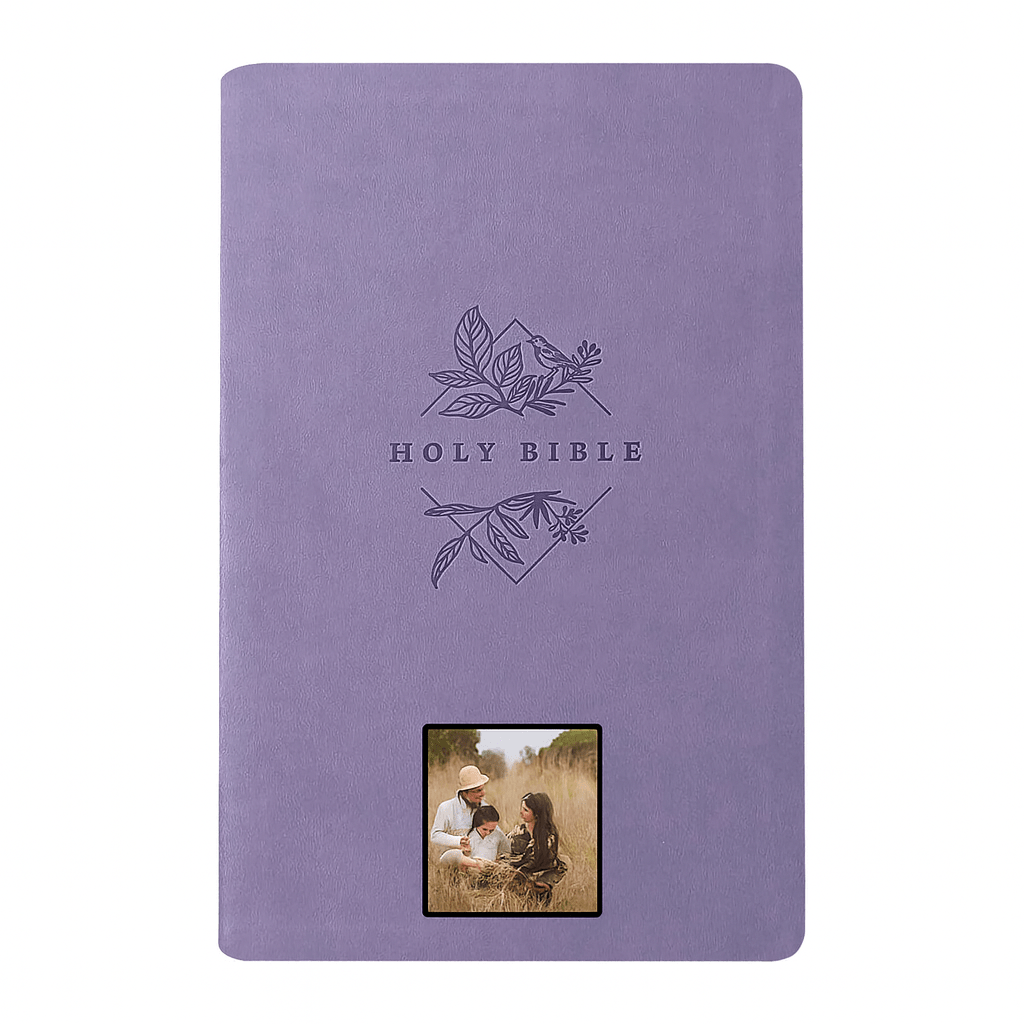 Your Color Photo Custom NLT Lavender Standard Size Thinline Holy Bible Large Print - Shepherds Shelf